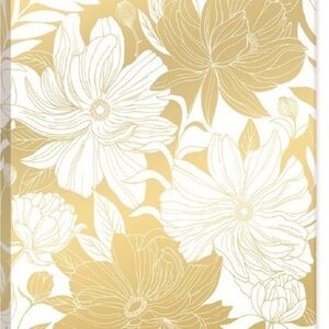 White Dahlia Journal, Gold and White Decorative Notebook